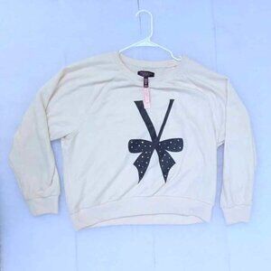 Victoria's Secret Cream Sweater with Black Bow